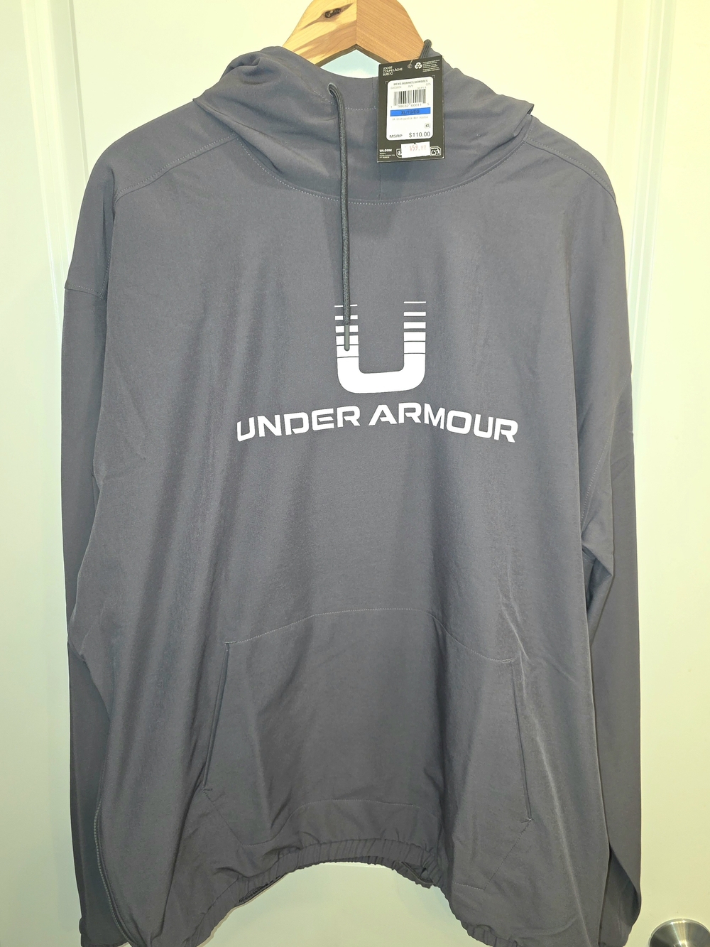 NWT Under Armour Men’s XL Unstoppable Woven Hoodie - Gray